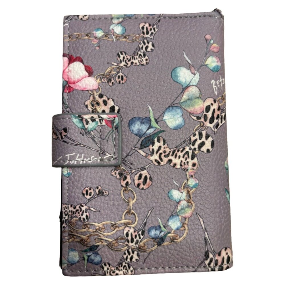 🎭 3/$20 Betsey Johnson Floral Leopard Chain Print Wallet - Picture 3 of 4